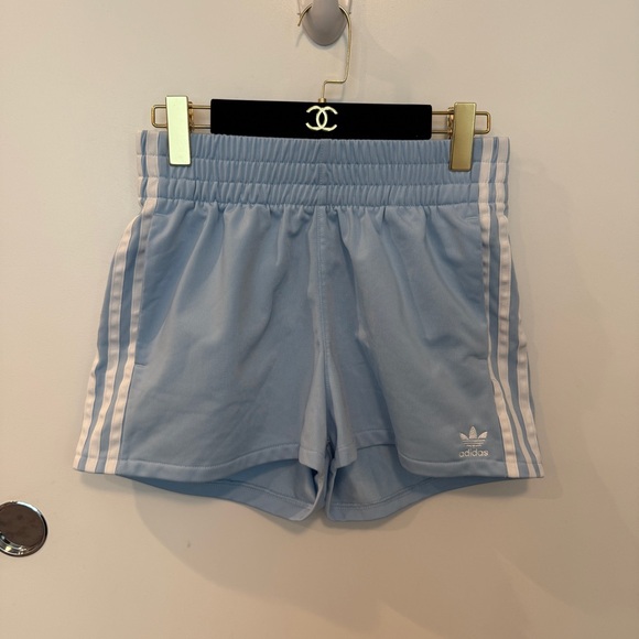 adidas Originals Pants - Adidas Three Stripes Baby Blue Shorts Size S